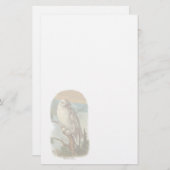 Vintages weißes Eulen-Briefpapier Briefpapier (Vorne/Hinten)