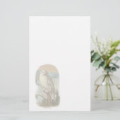 Vintages weißes Eulen-Briefpapier Briefpapier (Stehend Vorderseite)