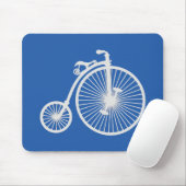 Vintages weißes Fahrrad auf blau Mousepad (Mit Mouse)