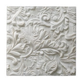 Vintages, weißes Glattleder Fliese (Vorderseite)