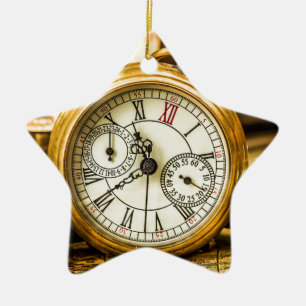 Vintages weißes Kaninchen alte steampunk Uhr Keramik Ornament
