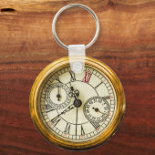 Vintages Weißes Kaninchen Antikes Steampunk Beobac Schlüsselanhänger (Vorderseite)