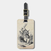 Vintages Weißes Kaninchen Gepäckanhänger (Vorderseite vertikal)