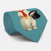 Vintages weißes Kaninchen Krawatte (Gerollt)