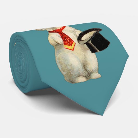 Vintages weißes Kaninchen Krawatte (Gerollt)