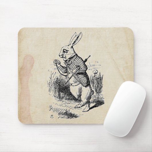 Vintages Weißes Kaninchen Mousepad (Mit Mouse)