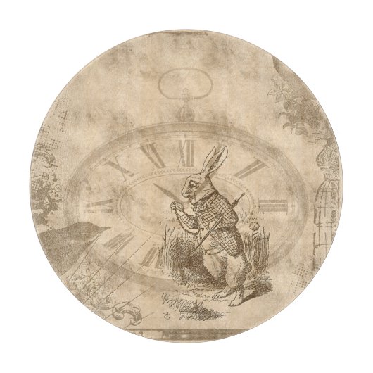 Vintages Weißes Kaninchen Schneidebrett (Vorderseite)