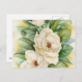 Vintages Weißes Magnolium Blossom Blume Art Postkarte (Vorne/Hinten)