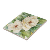 Vintages Weißes Magnolium Wasserfarbe Fliese (Seite)