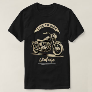 Vintages weißes Motorrad T-Shirt