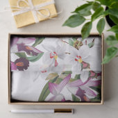Vintages weißes Orchideen-Blumen-Seidenpapier Seidenpapier (Geschenk)
