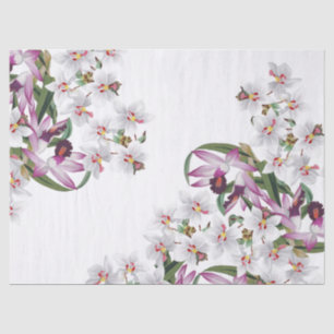 Vintages weißes Orchideen-Blumen-Seidenpapier Seidenpapier