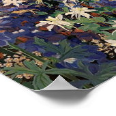 Vintages weißes Pfauenplakat Poster (Ecke)