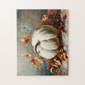 Vintages weißes Pumpkin-Gemälde Puzzle (Vertikal)