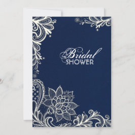 Vintages weißes Spitzen-Brautparty Einladung