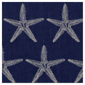 Vintages weißes Starfish-Monogramm-Küstenleinen Stoff (Nahaufnahme)