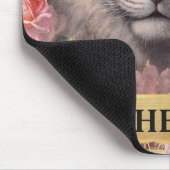 Vintages Weißes Tiger und Rosen Mousepad (Ecke)