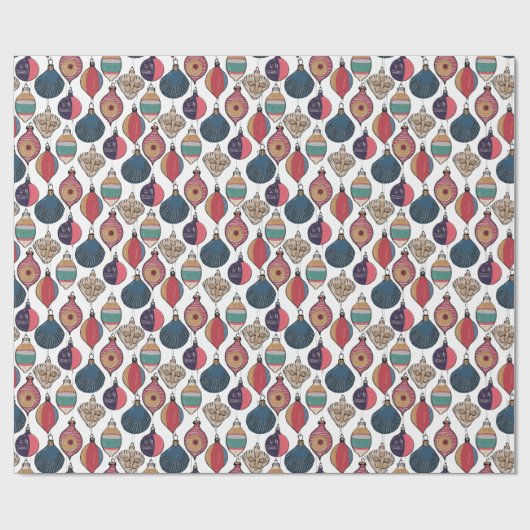 Vintages Weißes Weihnachtsschmuckpapier Geschenkpapier (Flach)