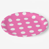 Vintages Weißpolka-Punktmuster Pappteller (Schrägansicht)