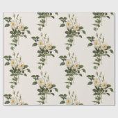 Vintages Weißrosen-Blume Blumenmuster Geschenkpapier (Flach)