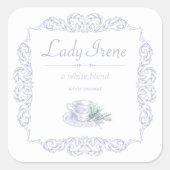 Vintages Weißwaschetikett Quadratischer Aufkleber (Vorderseite)