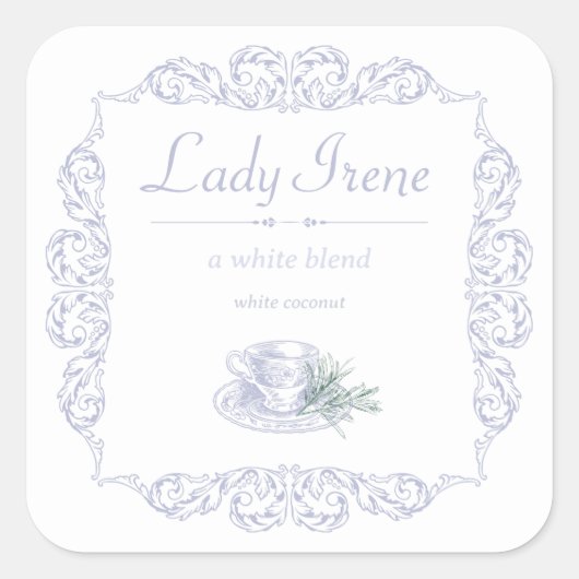 Vintages Weißwaschetikett Quadratischer Aufkleber (Vorderseite)