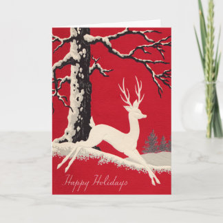 Vintages Weißwild Feiertagskarte