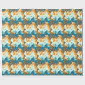 Vintages Wellenmuster, blau und braun. Geschenkpapier (Flach)
