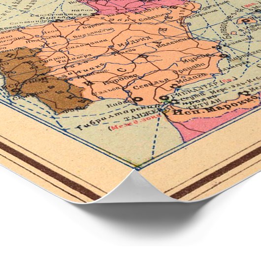 Vintages Weltkarte-Poster Poster (Ecke)