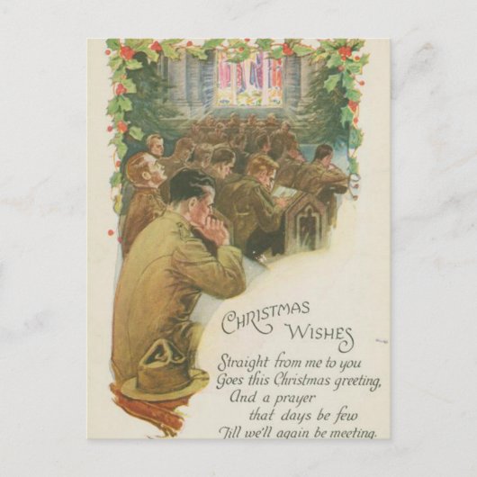 Vintages Weltkrieg-Weihnachten Feiertagspostkarte (Vorderseite)