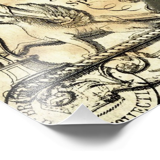 Vintages Werbeplakat eines Händlers Fotodruck (Ecke)