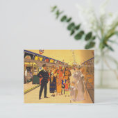 Vintages Werbeplakat für den Londoner Untergrund Postkarte (Stehend Vorderseite)