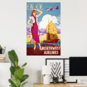 Vintages Werbeplakat für Northwest Airlines Poster (Heimbüro)