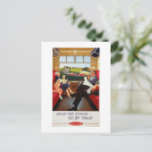 Vintages Werbeplakat per Bahn Postkarte (Stehend Vorderseite)