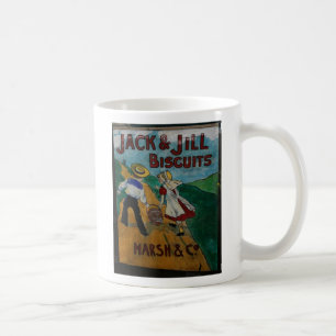Vintages Werbungsplakat der Jack-und Jill-Kekse Kaffeetasse