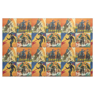 Vintages Western-Cowboy-Film-Plakat blockiert 18" Stoff