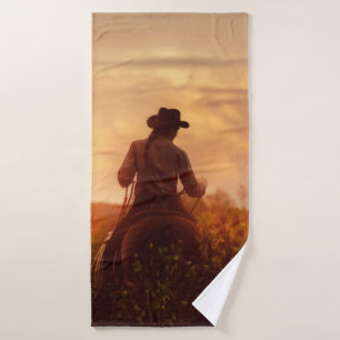 Vintages Western Cowboy-Portrait Badehandtuch