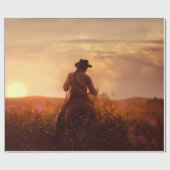 Vintages Western Cowboy-Portrait Geschenkpapier (Flach)