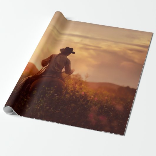 Vintages Western Cowboy-Portrait Geschenkpapier (Ungerollt)