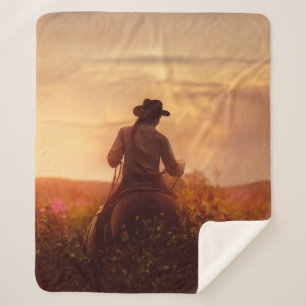 Vintages Western Cowboy-Portrait Sherpadecke