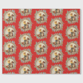 Vintages Western-Cowgirl-Pferd mit Seil-Blumen Geschenkpapier (Flach)