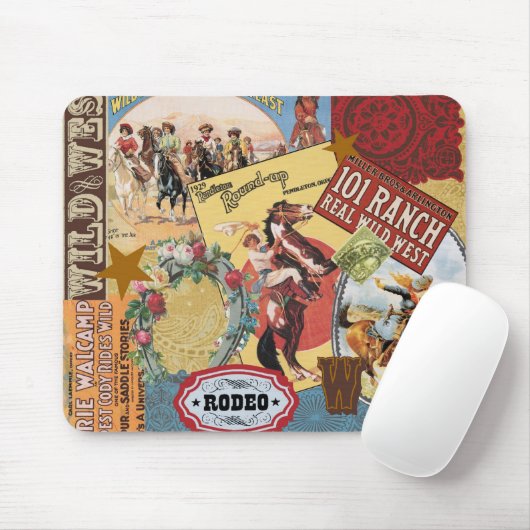 Vintages Westerncollage mousepad (Mit Mouse)
