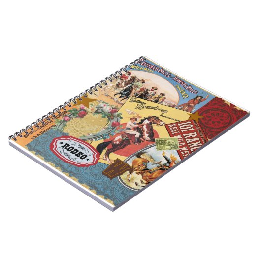 Vintages Westerncollagennotizbuch Notizblock (Linke Seite)
