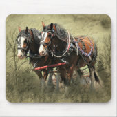 Vintages Wetter Clydesdale Postkarte Mousepad (Vorne)