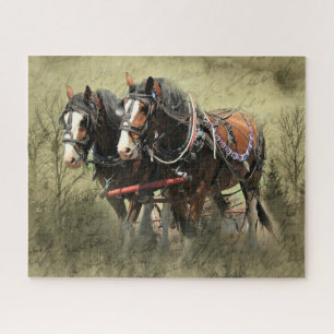 Vintages Wetter Clydesdale Postkarte Puzzle