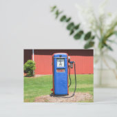 Vintages Wetter-Esso außerhalb der Gaspumpe Postkarte (Stehend Vorderseite)