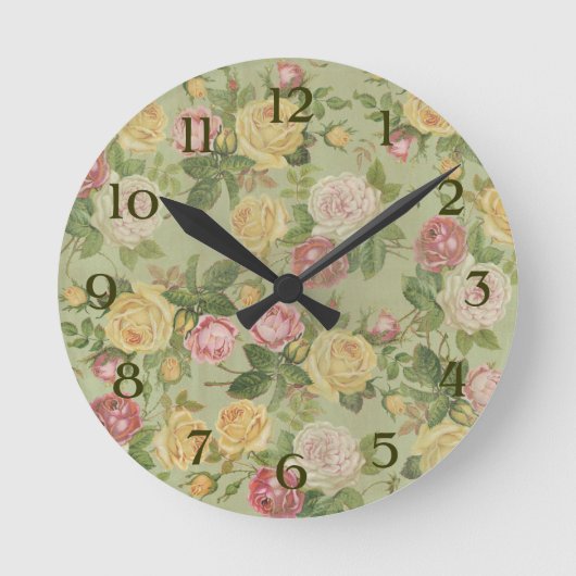 Vintages Wetter in der Luft Runde Wanduhr (Vorderseite)