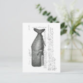 Vintages Whaldesign Postkarte (Stehend Vorderseite)