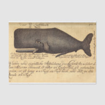 Vintages Whale Script Ephemera Decoupage Nautic