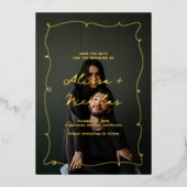 Vintages Whimsical Foto Hochzeit Speichern Sie das Folieneinladung (Vorderseite)